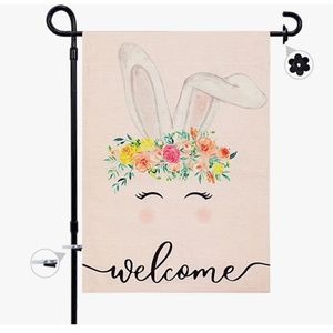 Farmhouse Rabbit Welcome Garden Flag 12X18 inches Double-Sided NEW